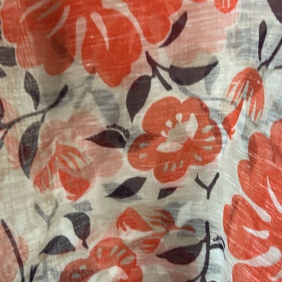 Linen and Cotton blend Floral Scarf - Picture 2 of 4